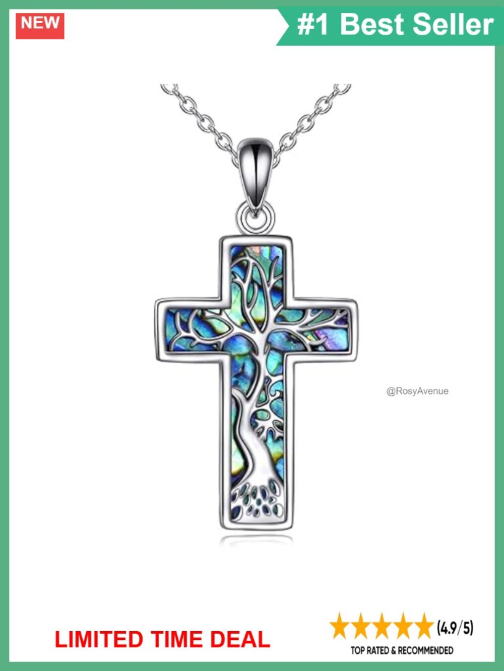 925 Sterling Silver Celtic Knot Cross Infinity Heart Love Pendant Necklace 18"